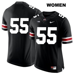 Women's NCAA Ohio State Buckeyes Malik Barrow #55 College Stitched No Name Authentic Nike White Number Black Football Jersey AH20Q10DQ